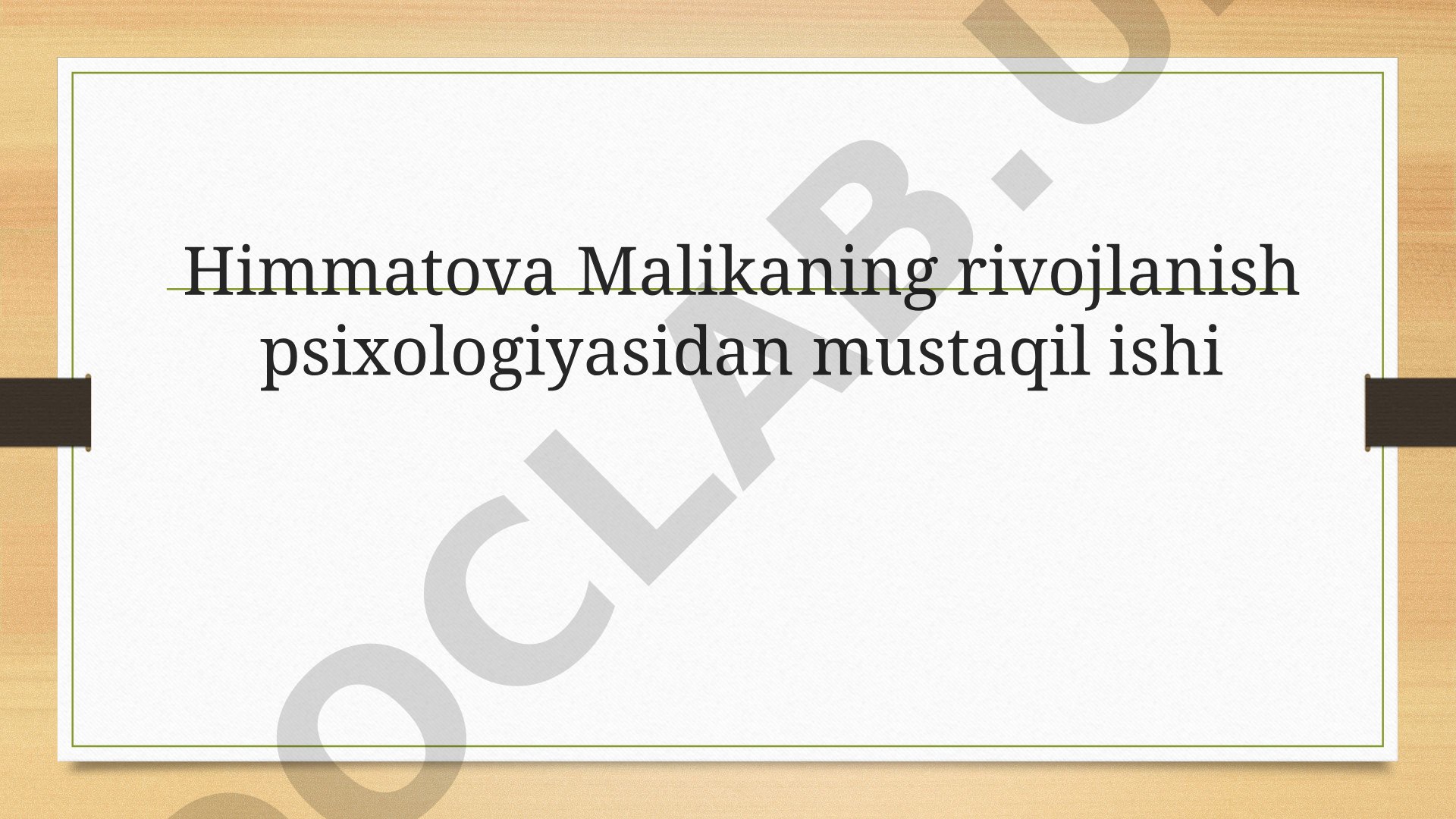 Go‘daklik davrida psixologik rivojlanish haqida taqdimot