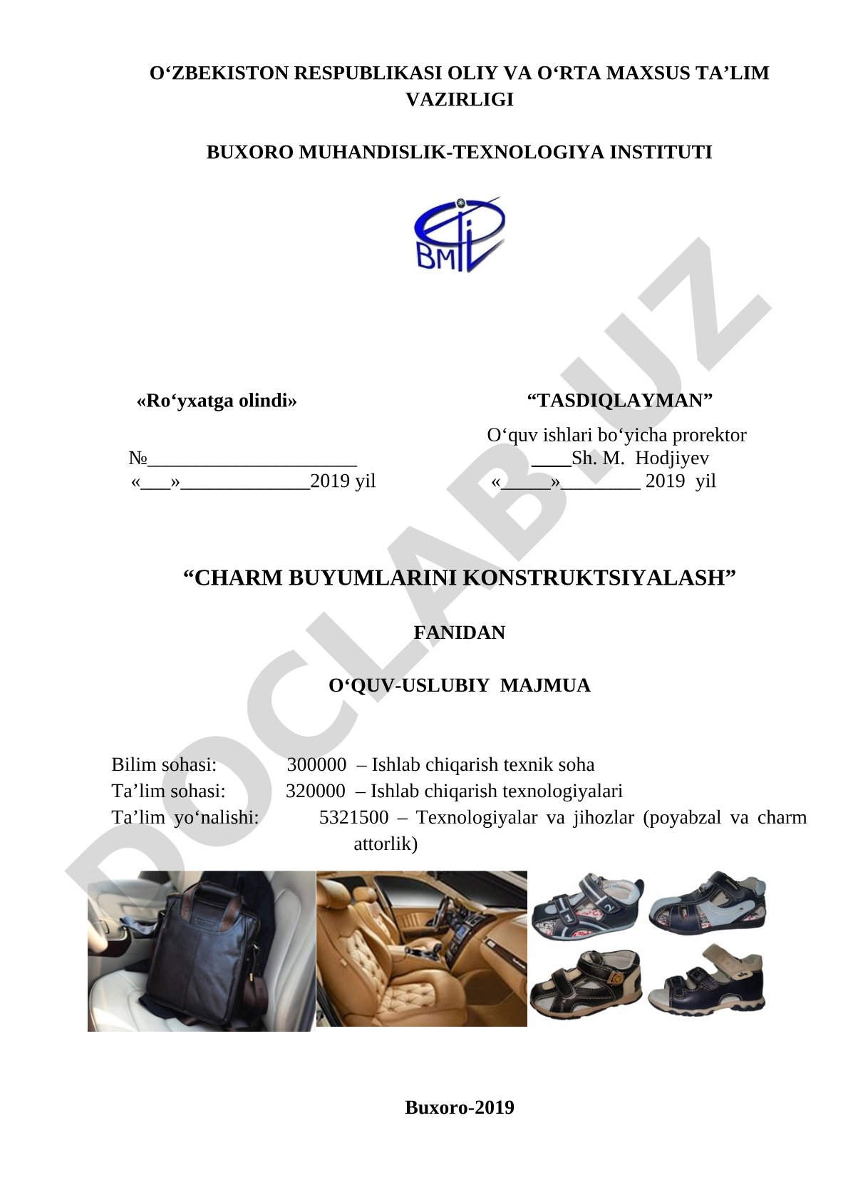 Charm buyumlarini konstruktsiyalash
