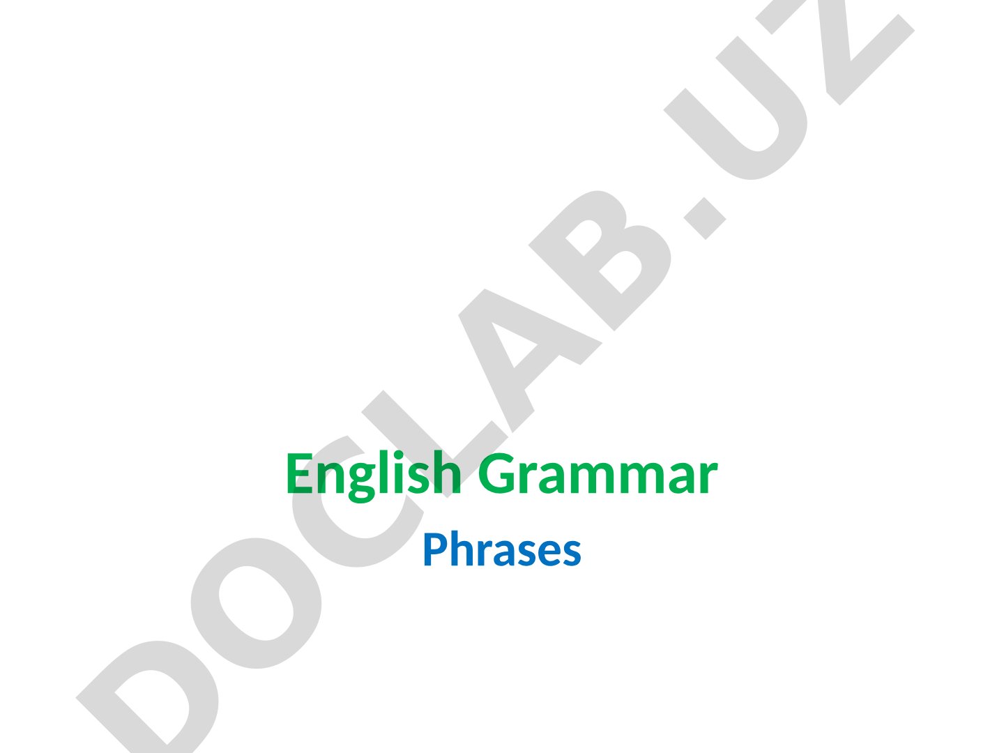 English Grammar Phrases