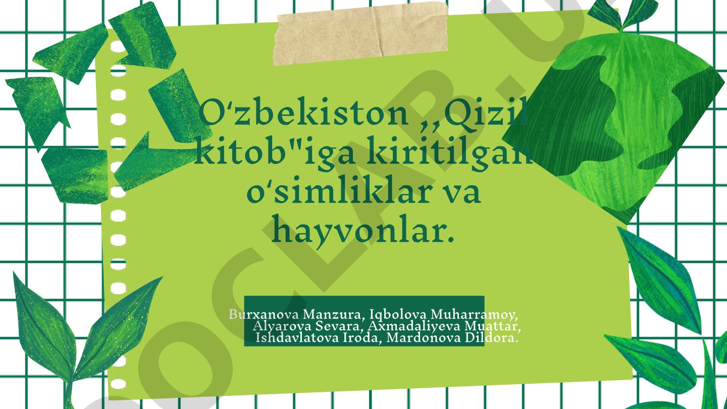O'zbekiston Qizil kitobiga kiritilgan o'simliklar va hayvonlar