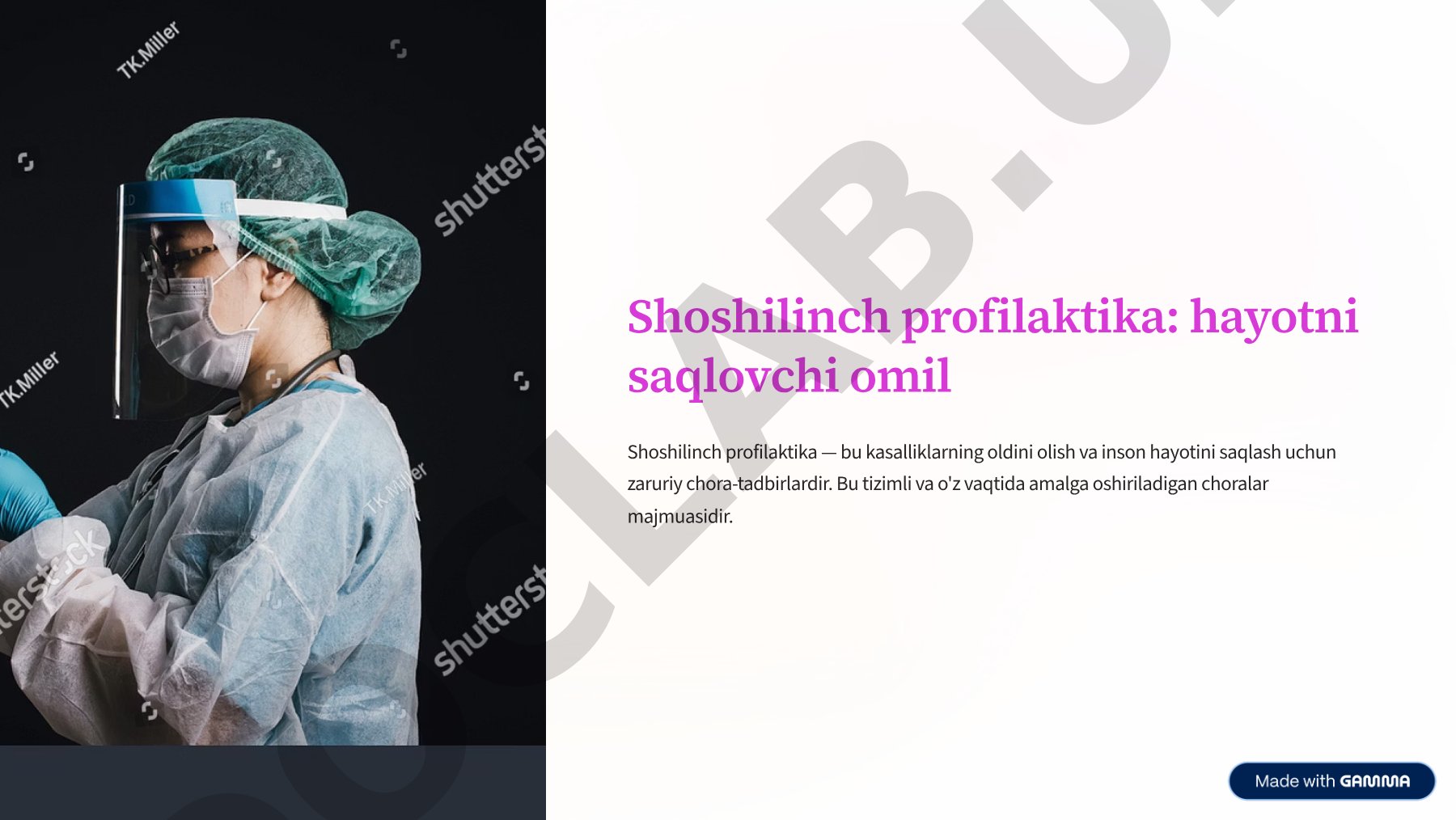 Shoshilinch profilaktika: hayotni saqlovchi omil