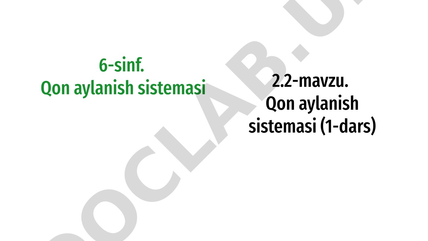 Qon aylanish sistemasi (1-dars)