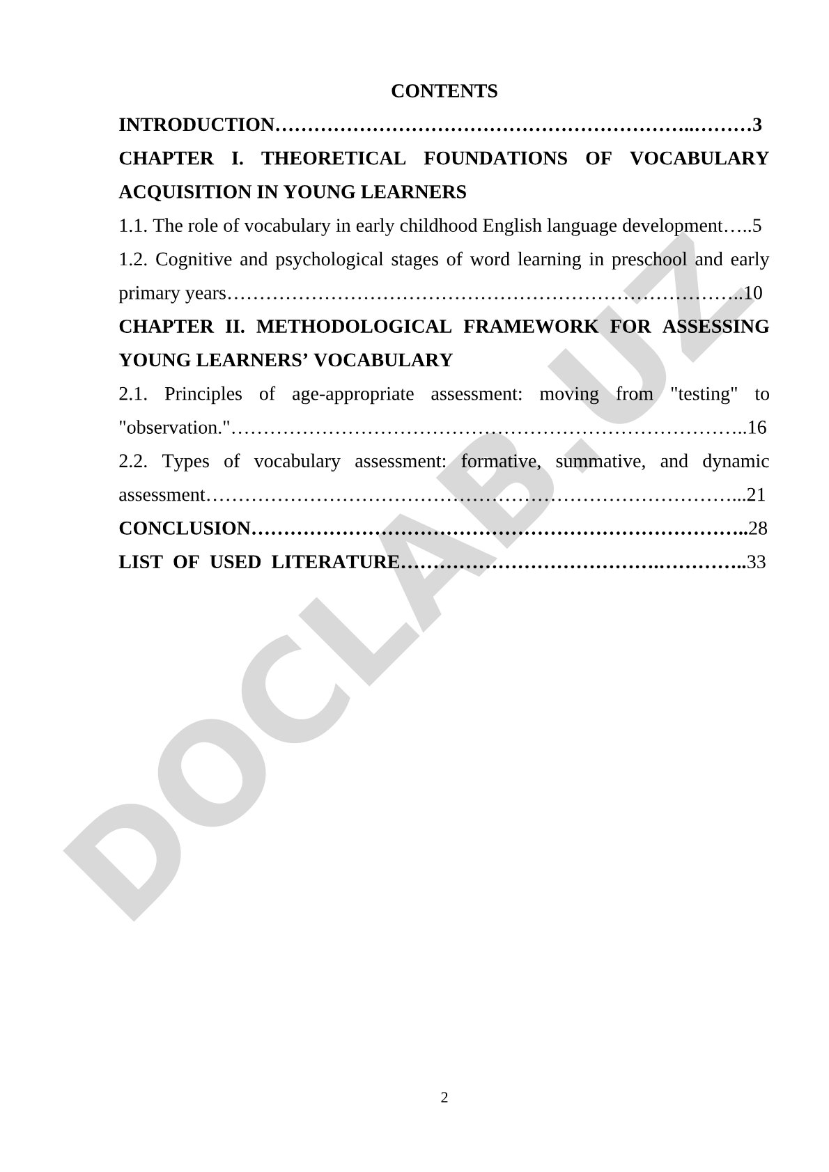Assessing Vocabulary Development in Preschool and Early Primary English Learners