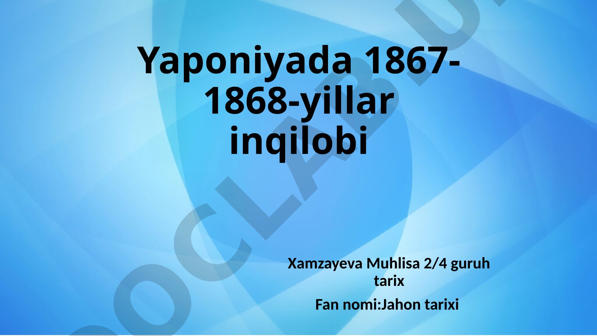 Yaponiyada 1867-1868-yillar inqilobi