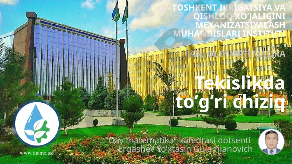 To'g'ri chiziqning tenglamalari va xususiyatlari