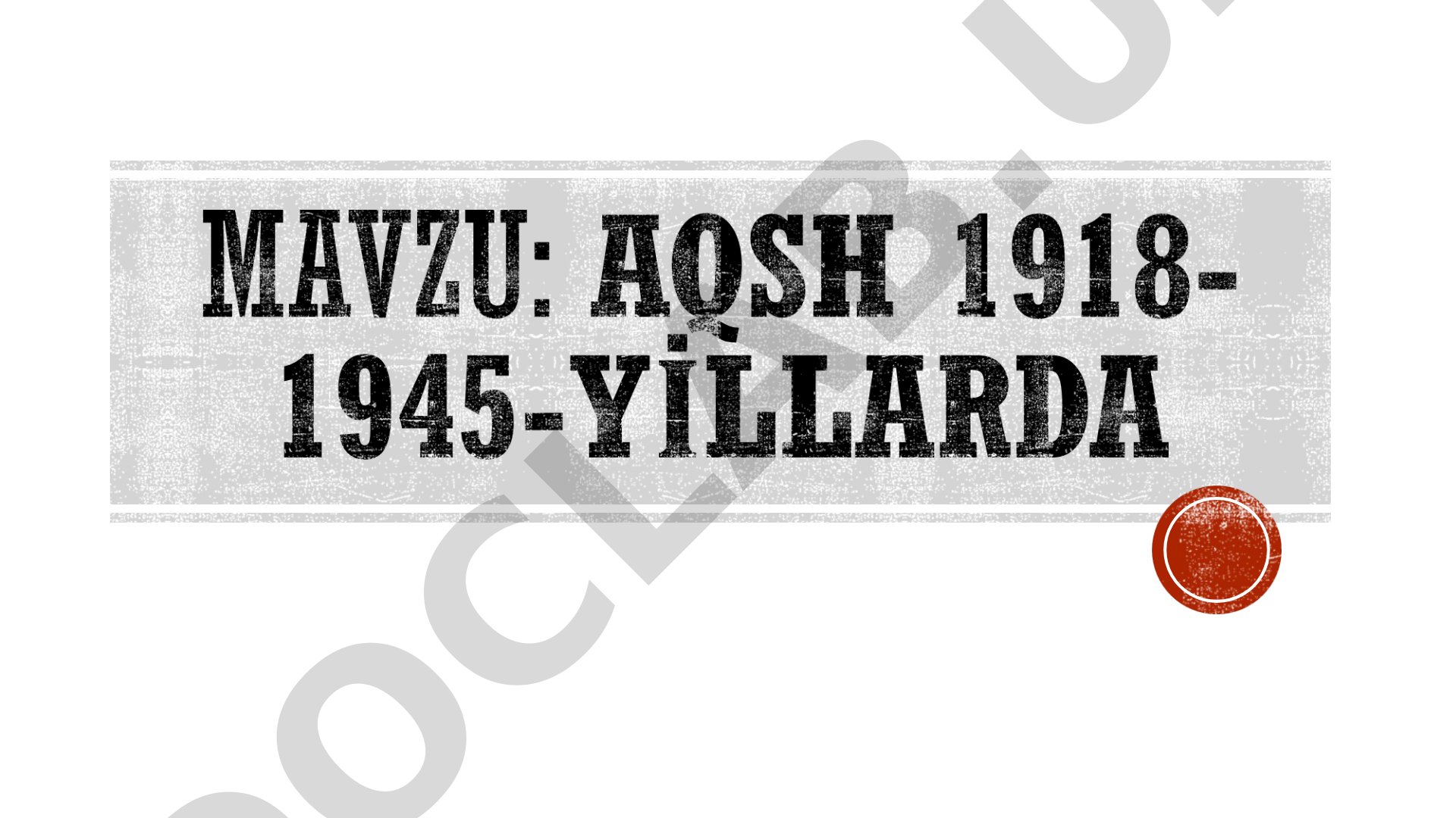Birinchi jahon urushidan keyin AQSH iqtisodiy holati. 1929-yilgi iqtisodiy inqiroz. 1918-1945-yillarda AQSH tashqi siyosati