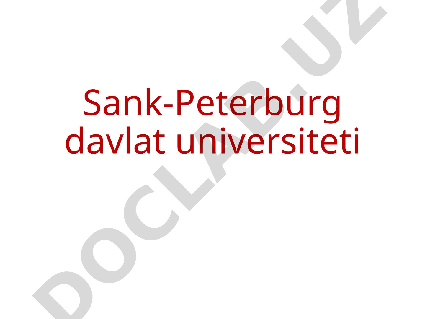 Sank-Peterburg davlat universiteti haqida taqdimot