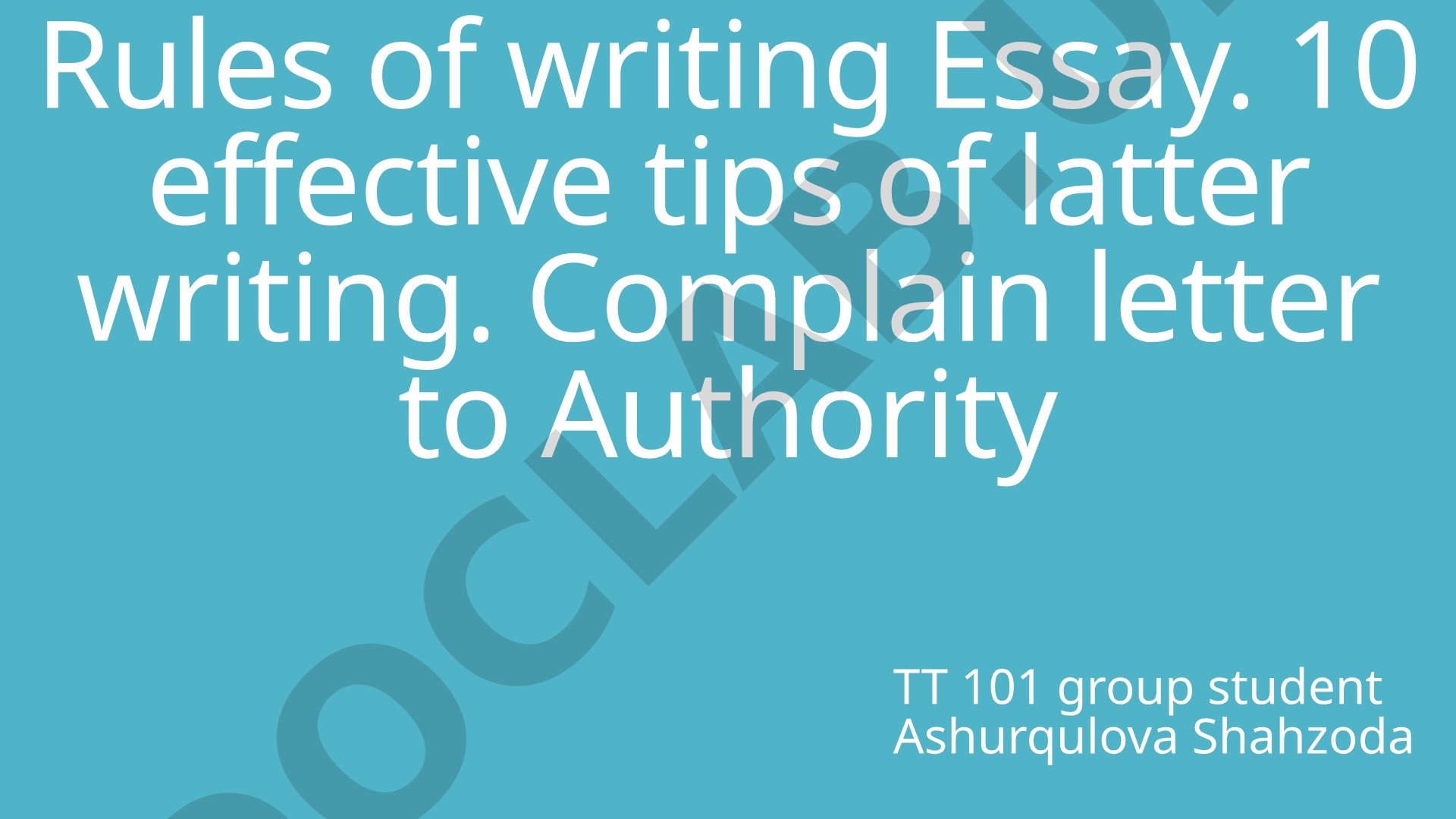 Writing Complaint Letter to Higher Authorities