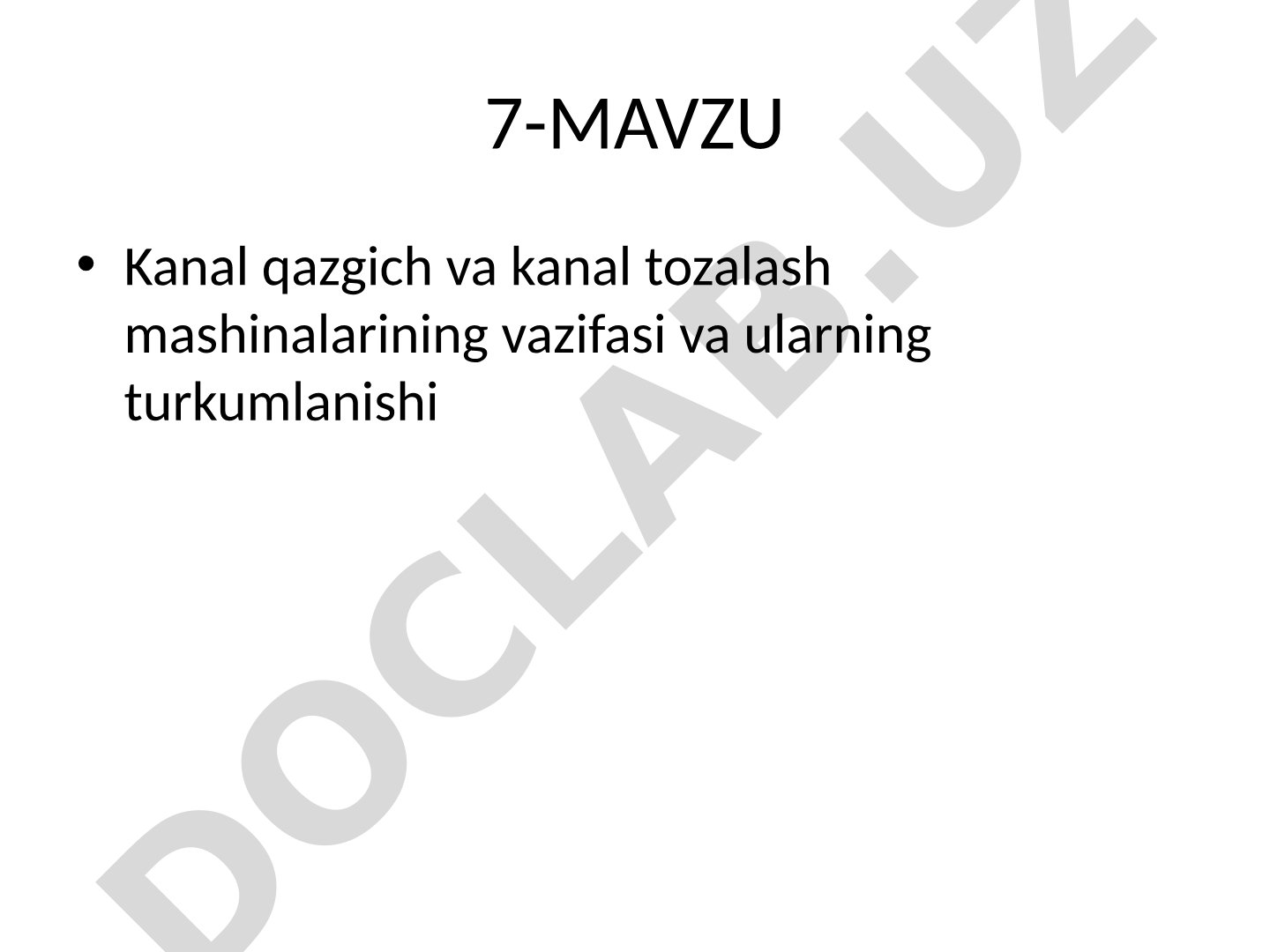 Kanal qazgich va kanal tozalash mashinalarining vazifasi va ularning turkumlanishi