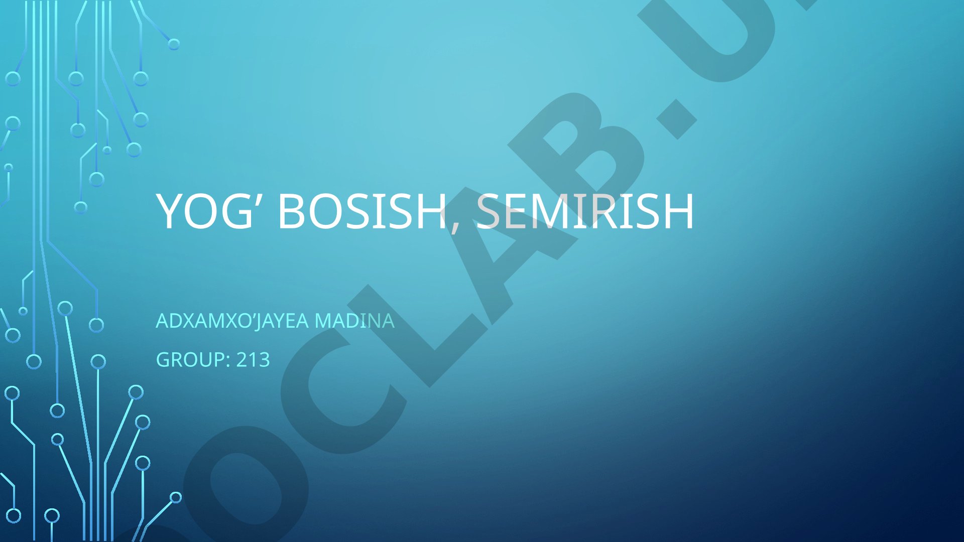 Yog' bosish va semirish biokimyosi