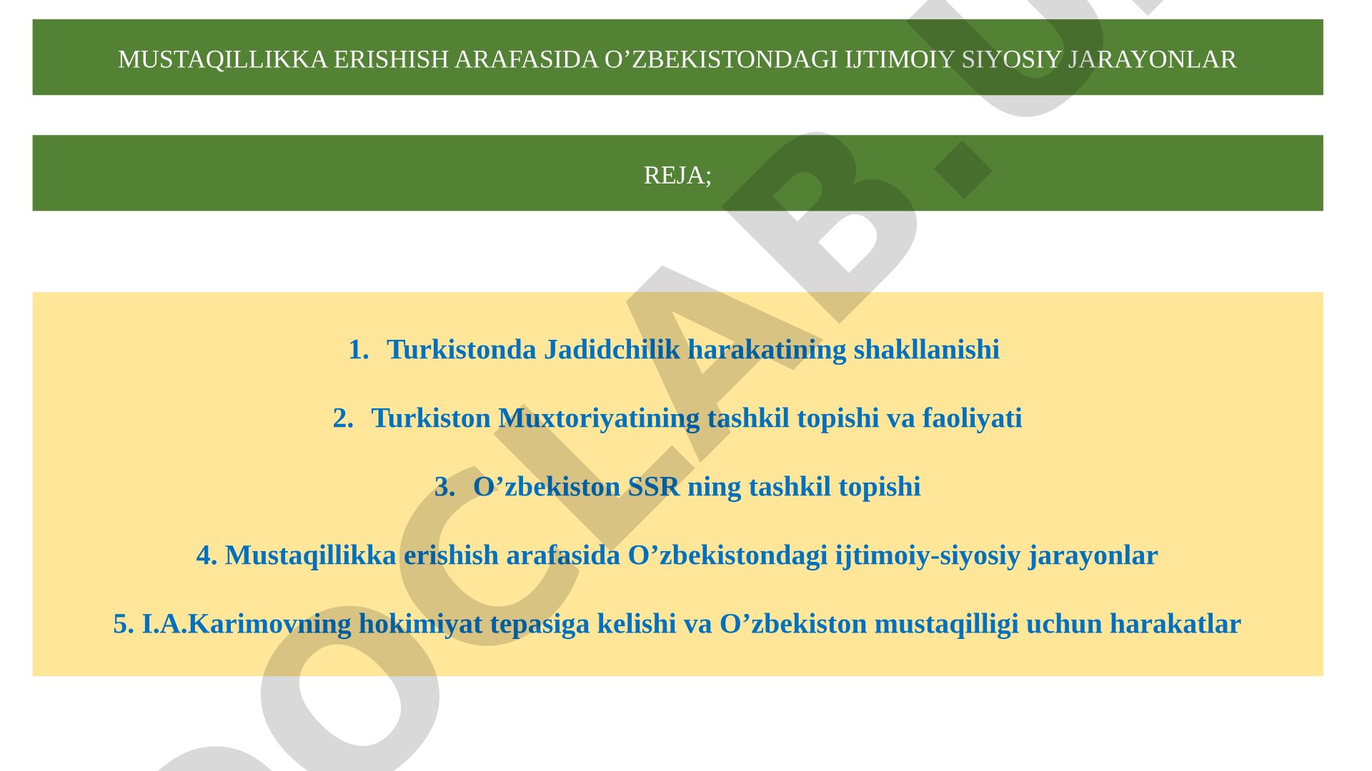 Mustaqillikka erishish arafasida O‘zbekistondagi ijtimoiy siyosiy jarayonlar
