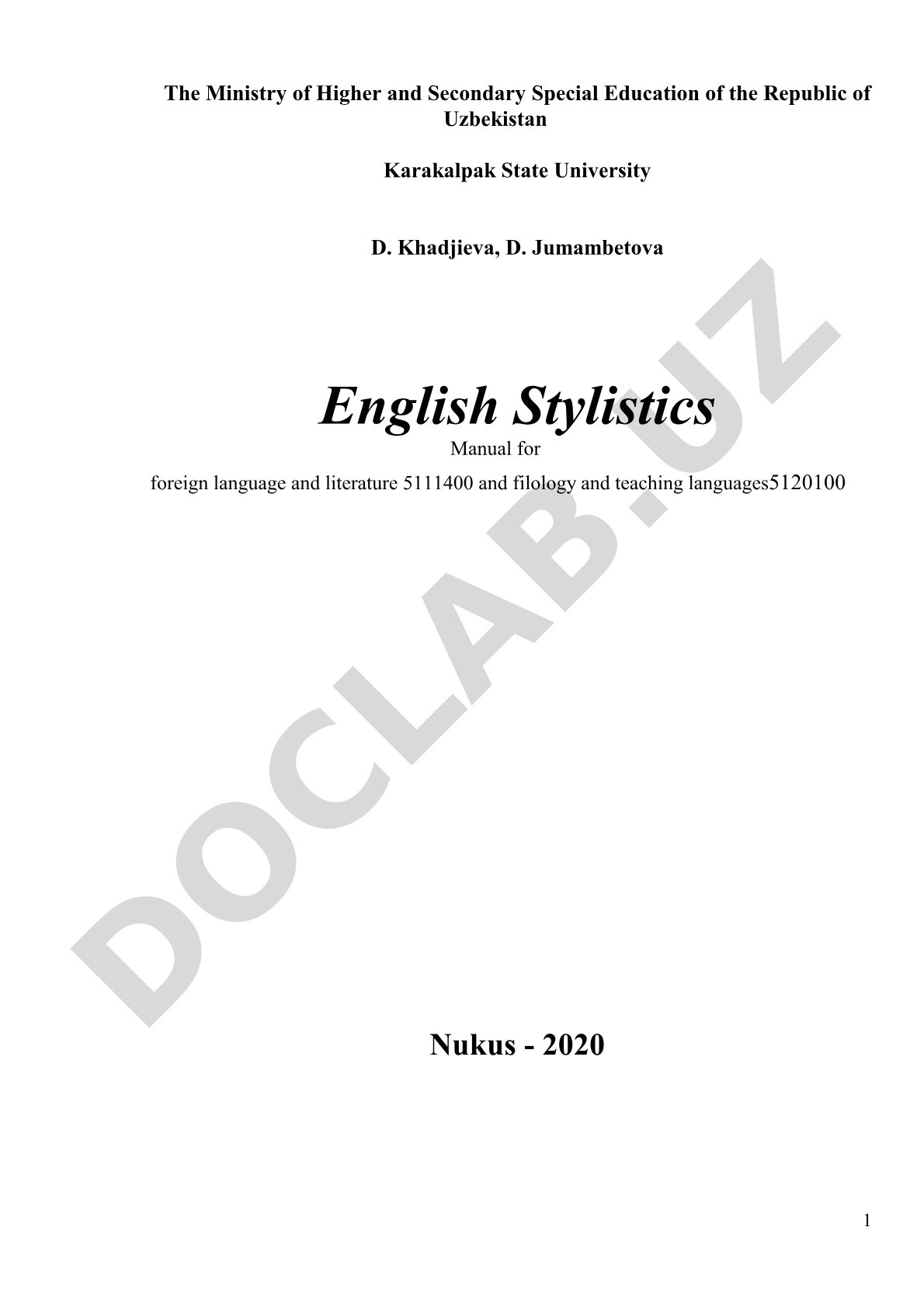 Practical manual on English stylistics with theoretical survey, tasks, and seminar