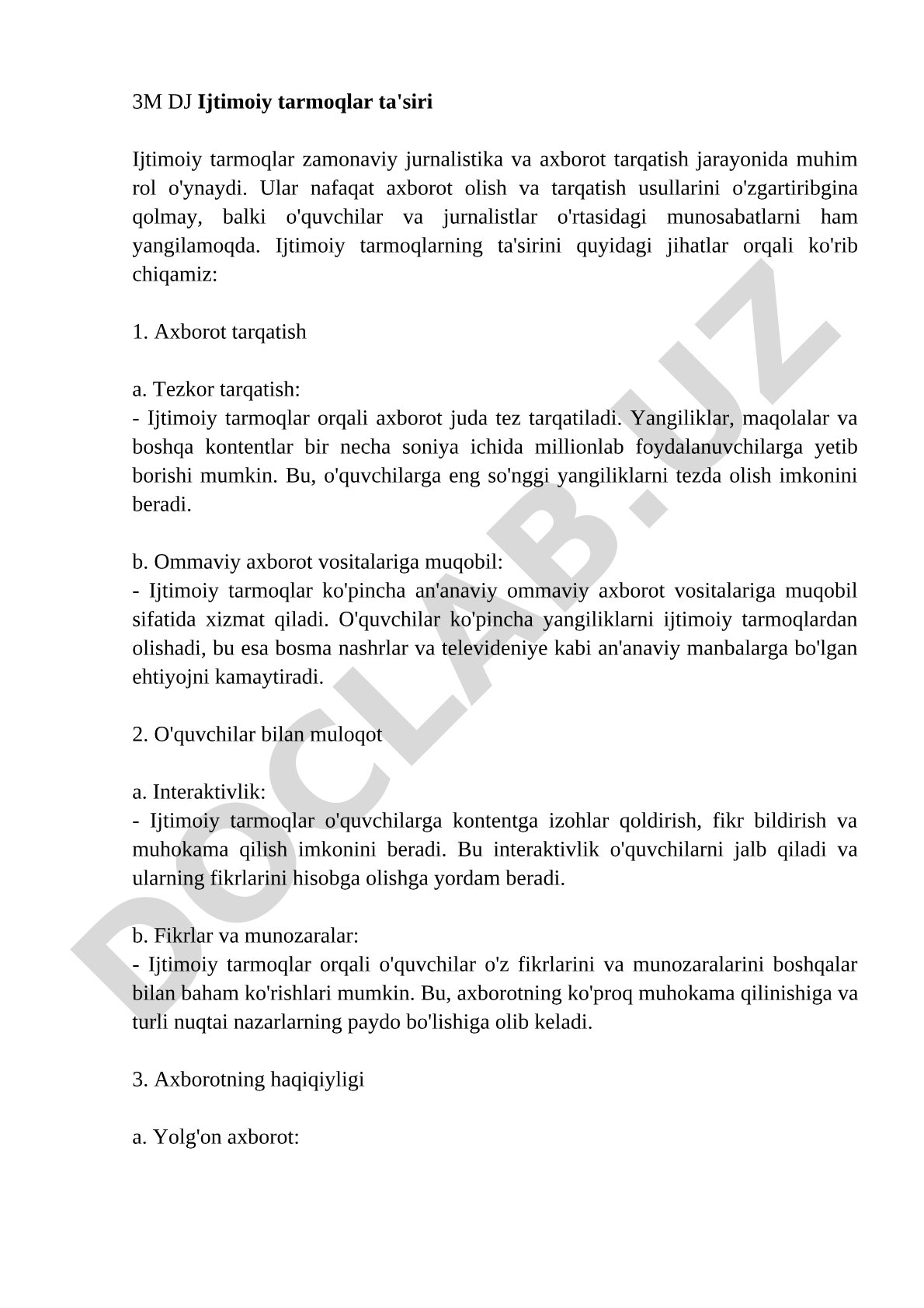 Ijtimoiy tarmoqlarning jurnalistikaga ta'siri