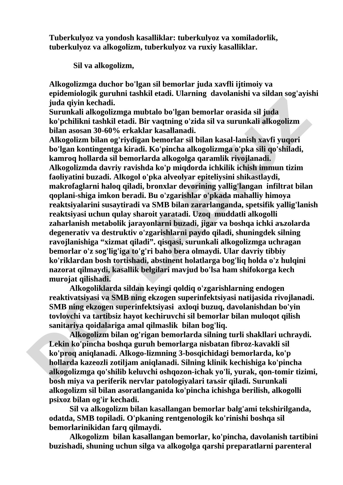 Tuberkulyoz va yondosh kasalliklar