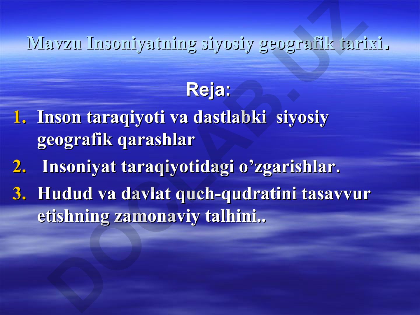 Insoniyatning siyosiy geografik tarixi