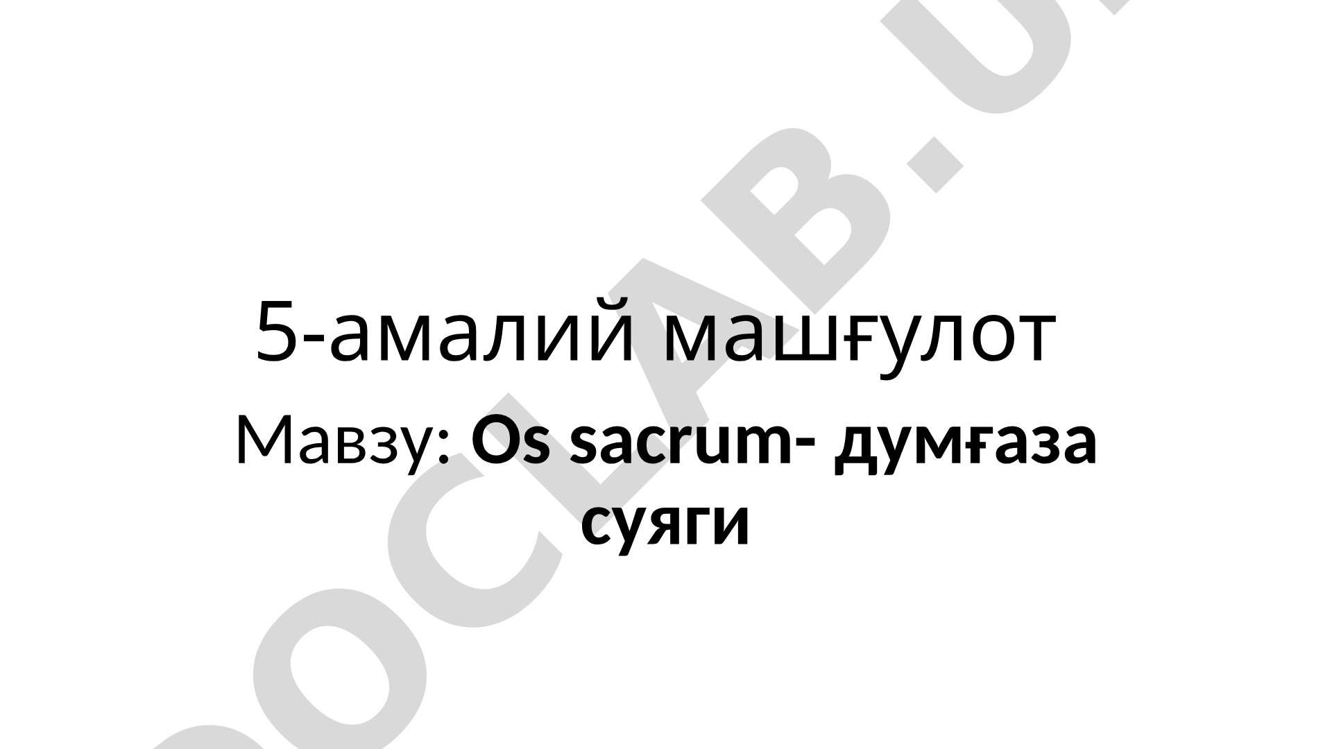 Os sacrum- думғаза суяги