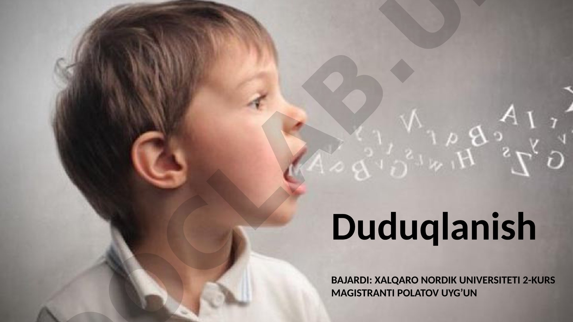 Duduqlanishning turlari, bosqichlari va sabablari haqida taqdimot