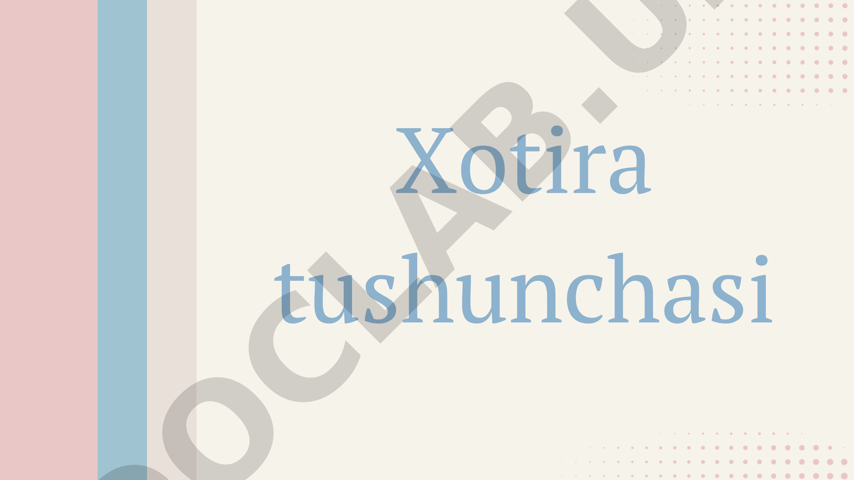 Xotira tushunchasi