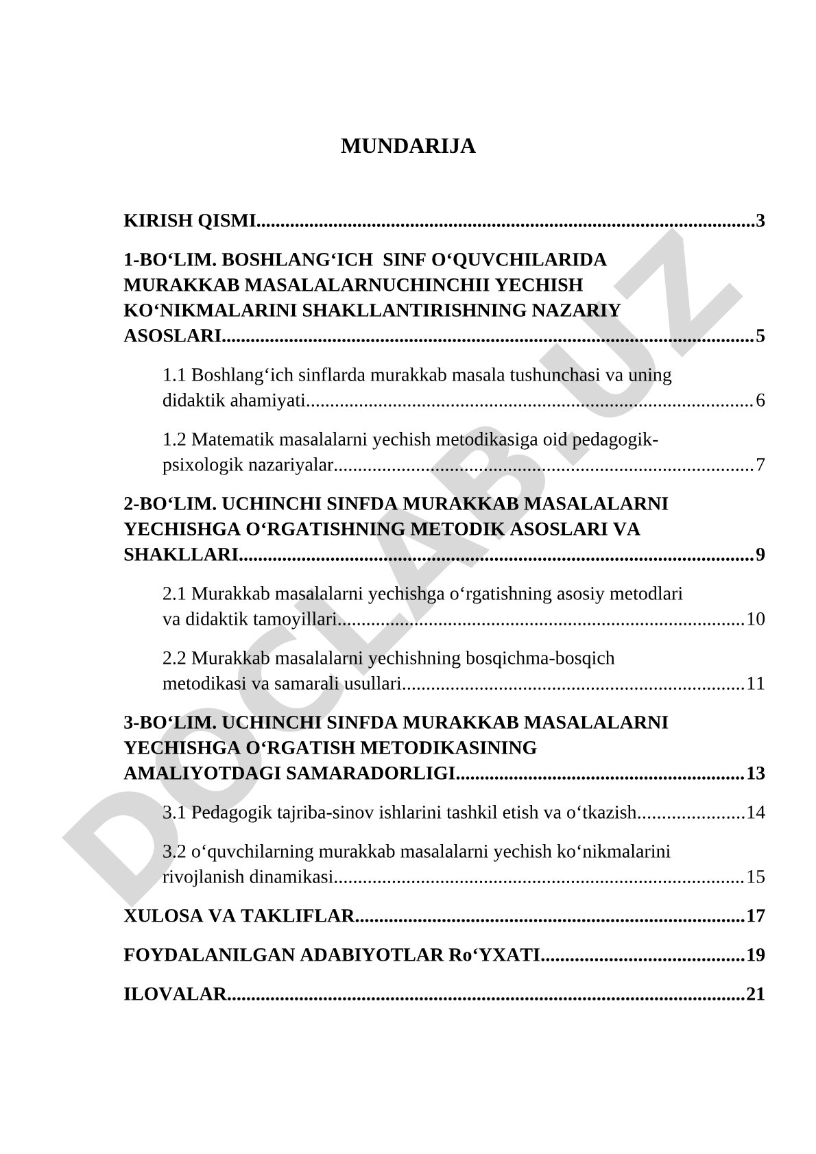 Uchinchi sinfda murakkab masalalarni yechishga o‘rgatish metodikasi