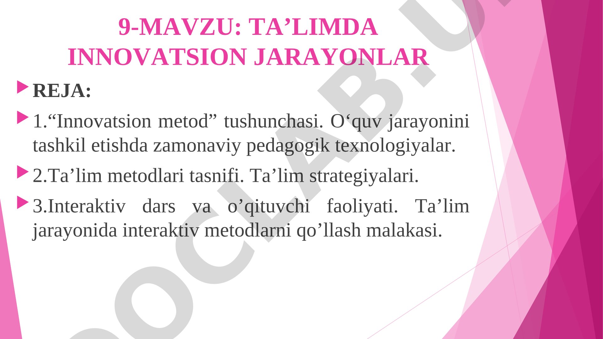 Ta'limda innovatsion jarayonlar