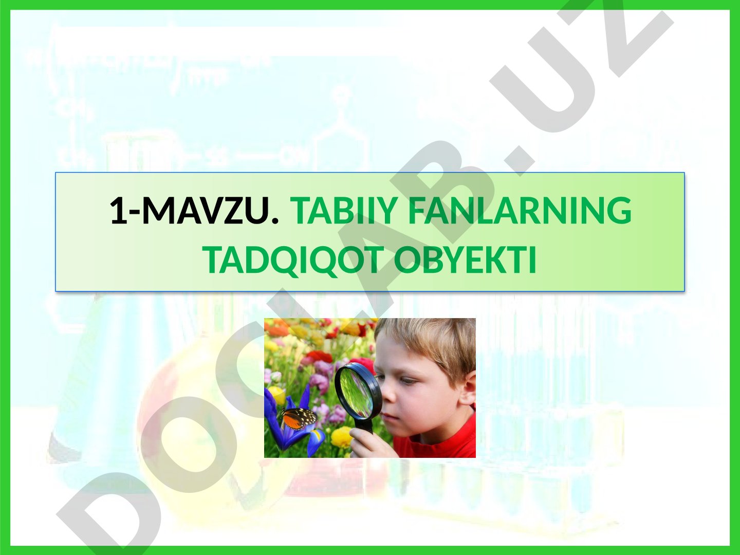 Tabiiy fanlarning tadqiqot obyekti