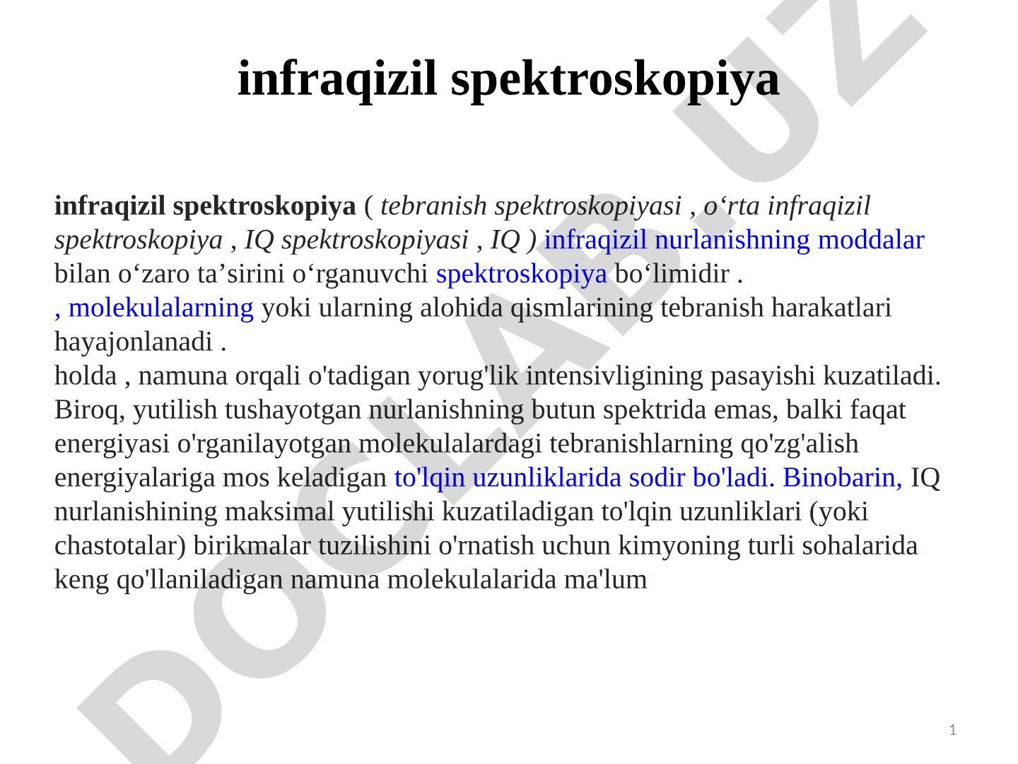 Infraqizil spektroskopiya