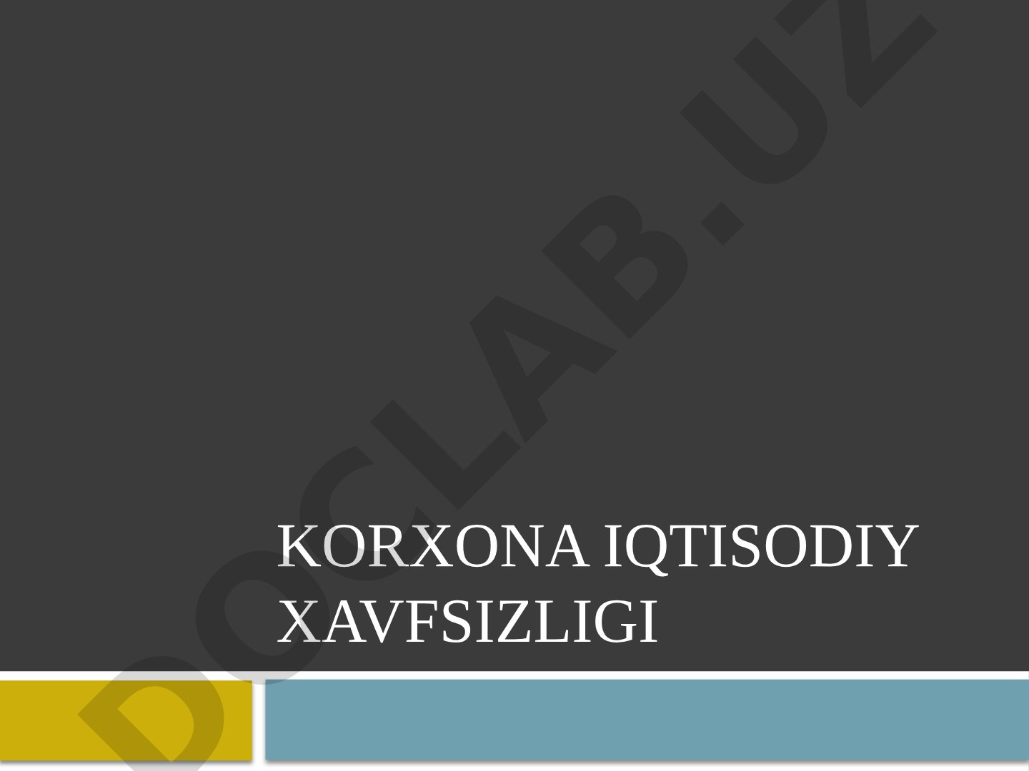 Korxona iqtisodiy xavfsizligi tushunchasi va tizimi