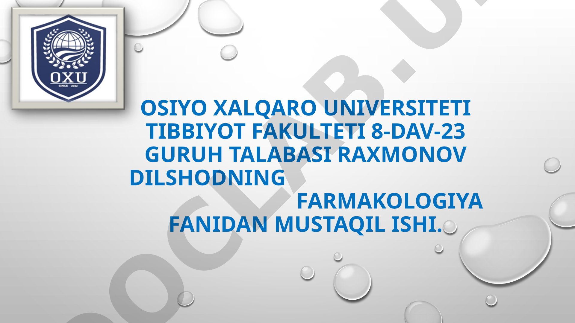 Analgetiklar haqida umumiy tushuncha, tasnifi, farmakodinamikasi, ta'sir mexanizmlari