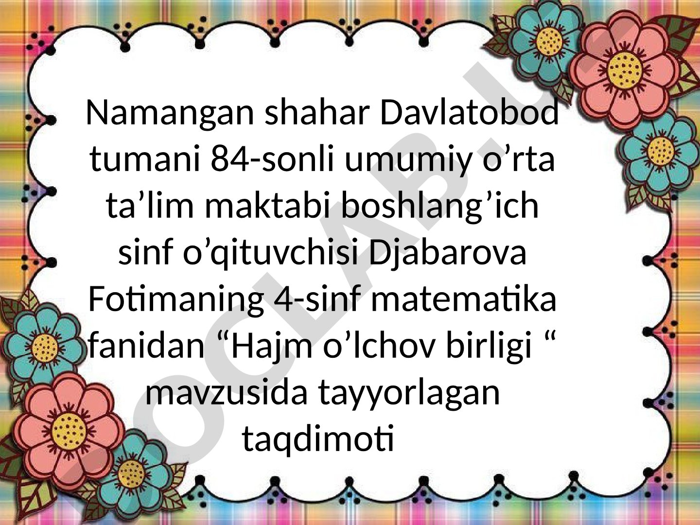Hajm o'lchov birligi