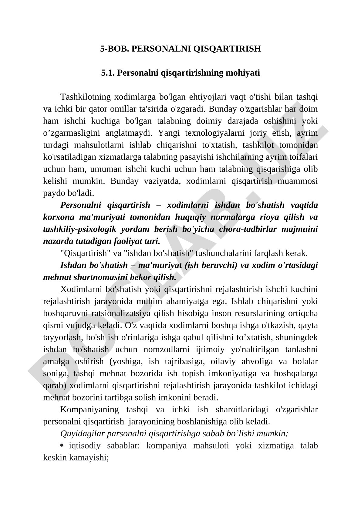 Personalni qisqartirishning mohiyati va asosiy tushunchalari