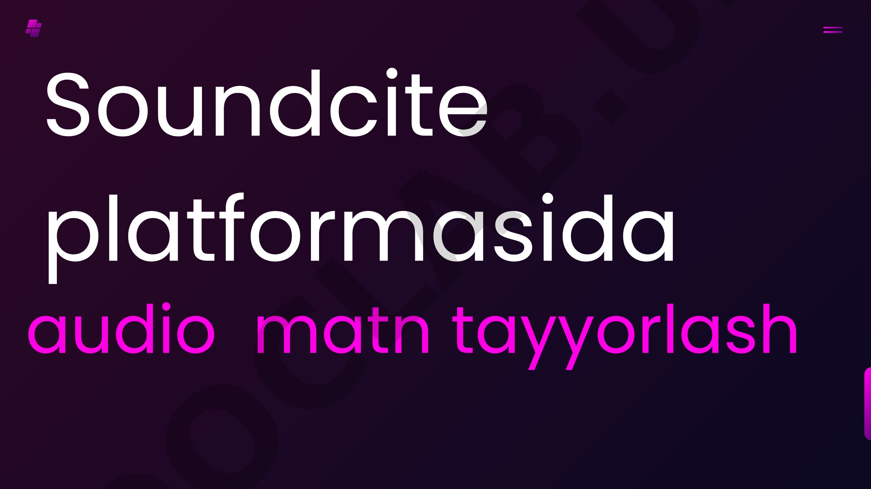 Soundcite platformasida audio matn tayyorlash