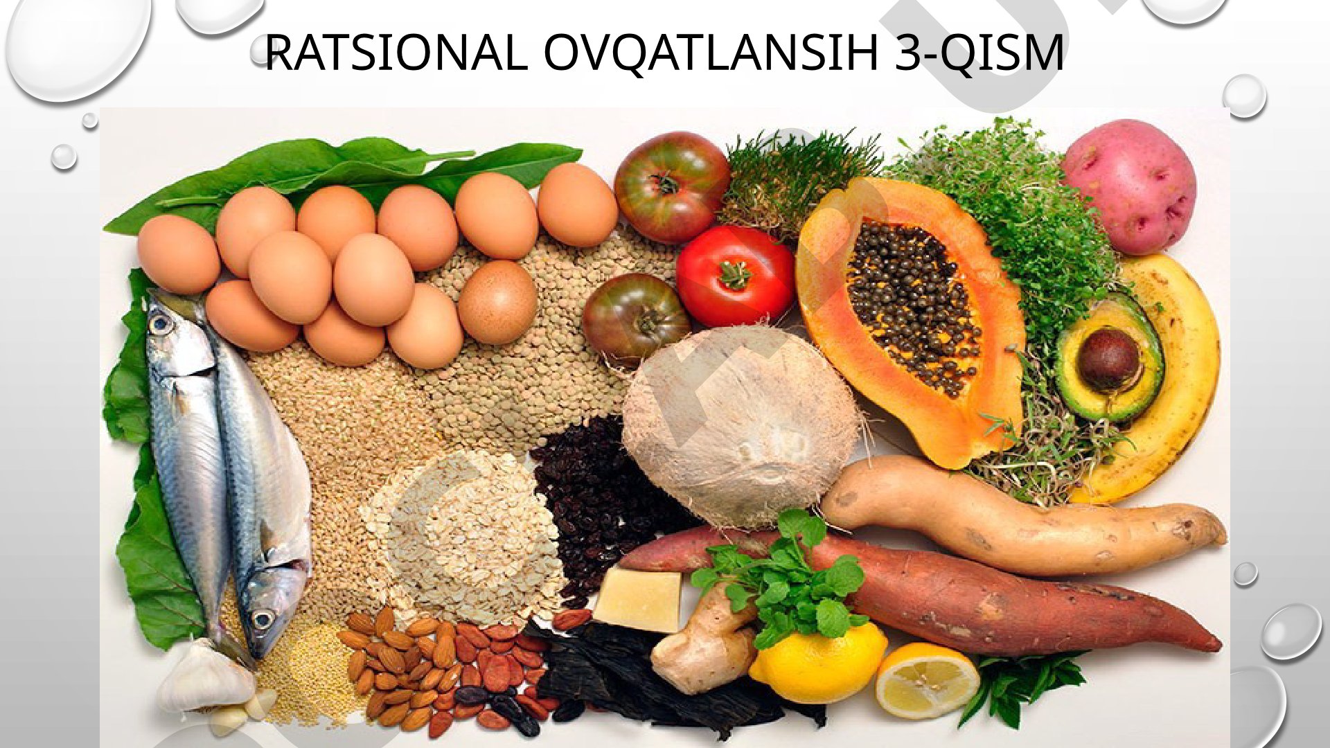 Ratsional ovqatlanish: 3 kunlik ratsion tuzish