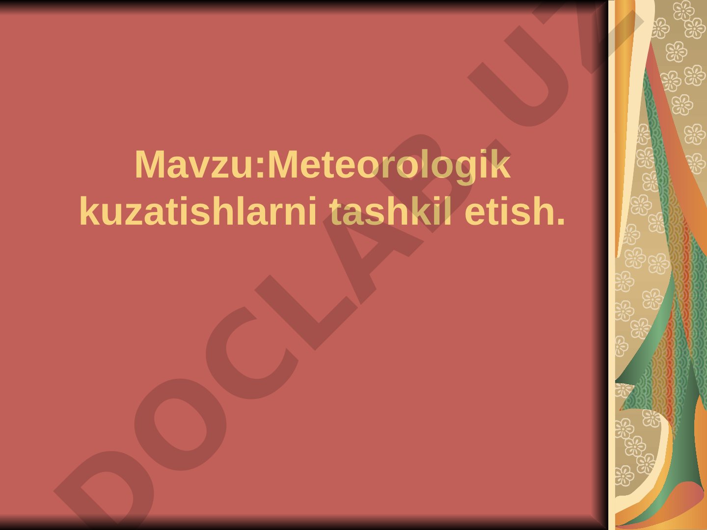 Meteorologik kuzatishlarni tashkil etish