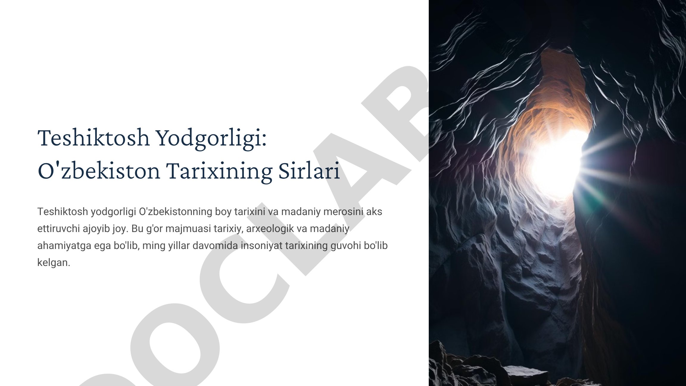 Teshiktosh Yodgorligi: O'zbekiston Tarixining Sirlari