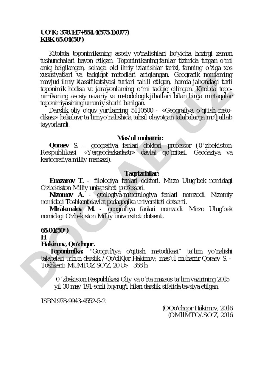 Toponimika asoslari