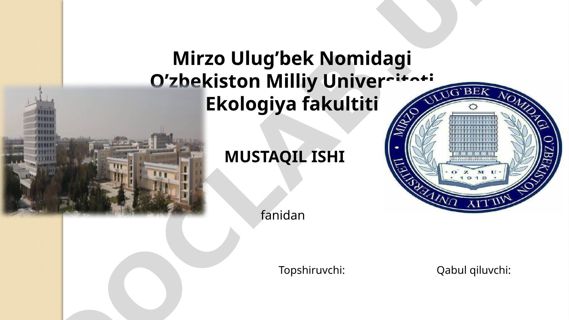 Ionlantiruvchi nur manbalari bilan ishlaganda dozimetrik nazorat oʻtkazish usullari