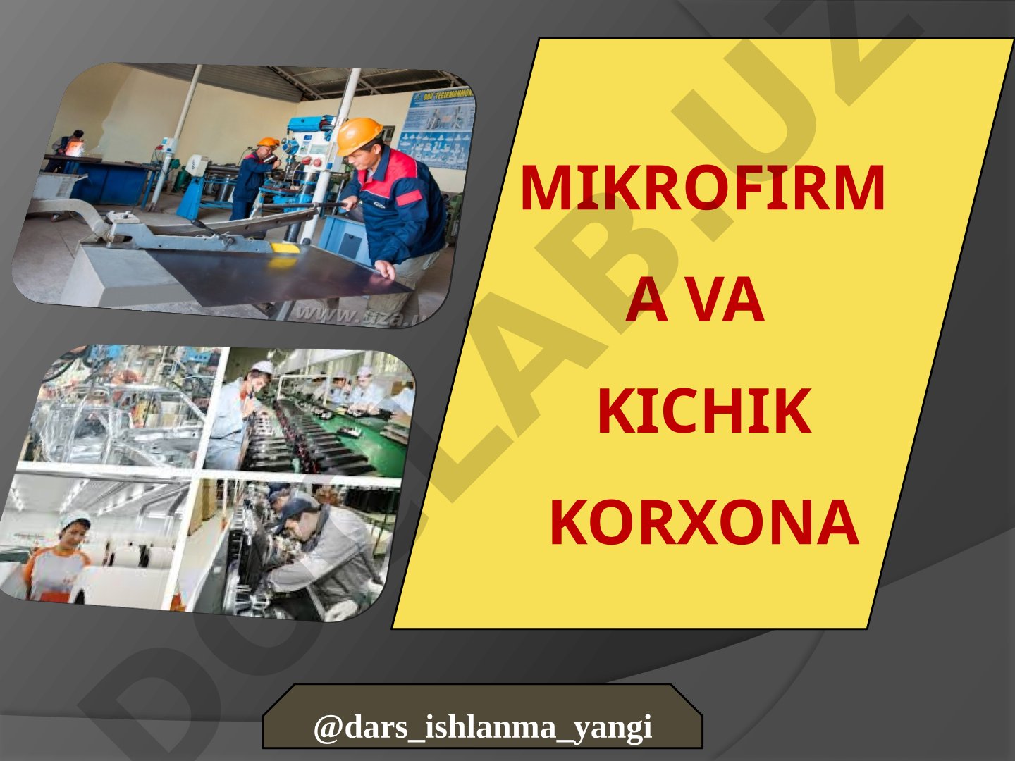 Mikrofirma va kichik korxona kichik tadbirkorlik subyektlari