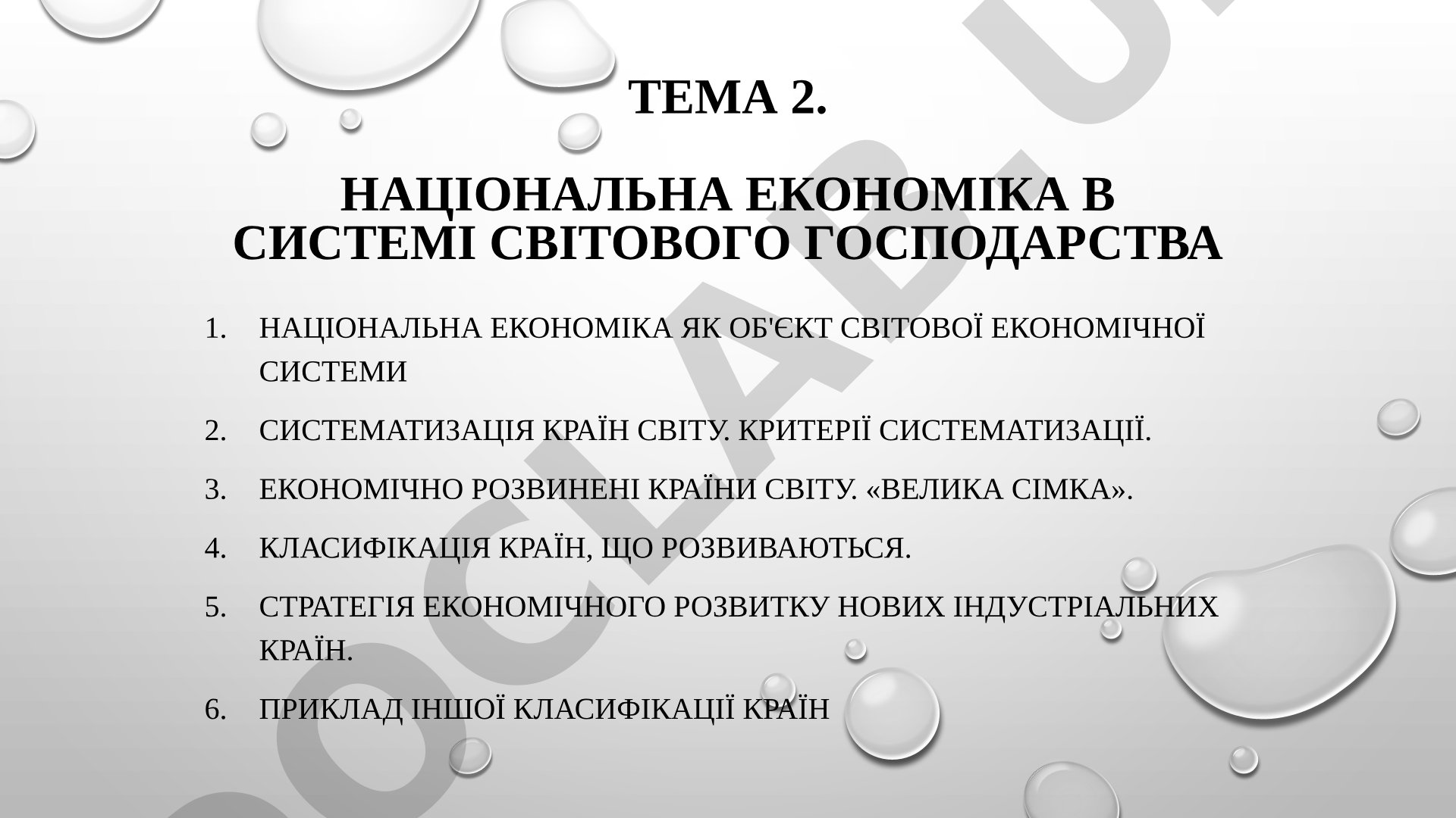 Національна Економіка в системі світового господарства