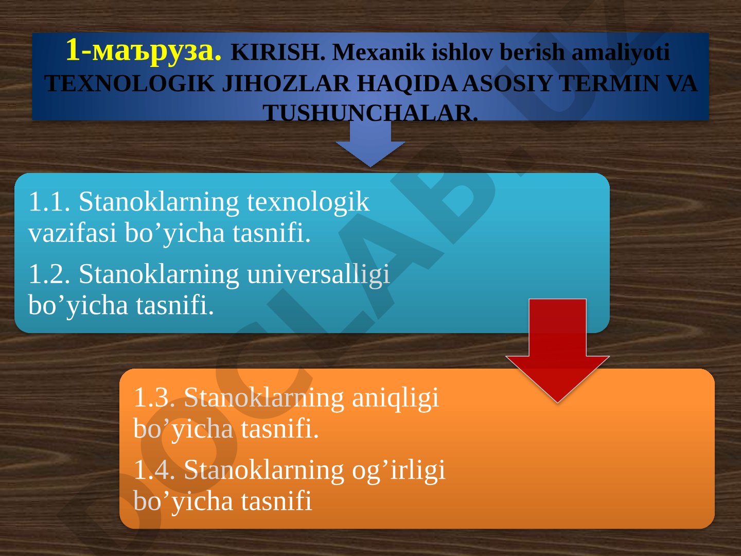 Texnologik jihozlar haqida asosiy termin va tushunchalar
