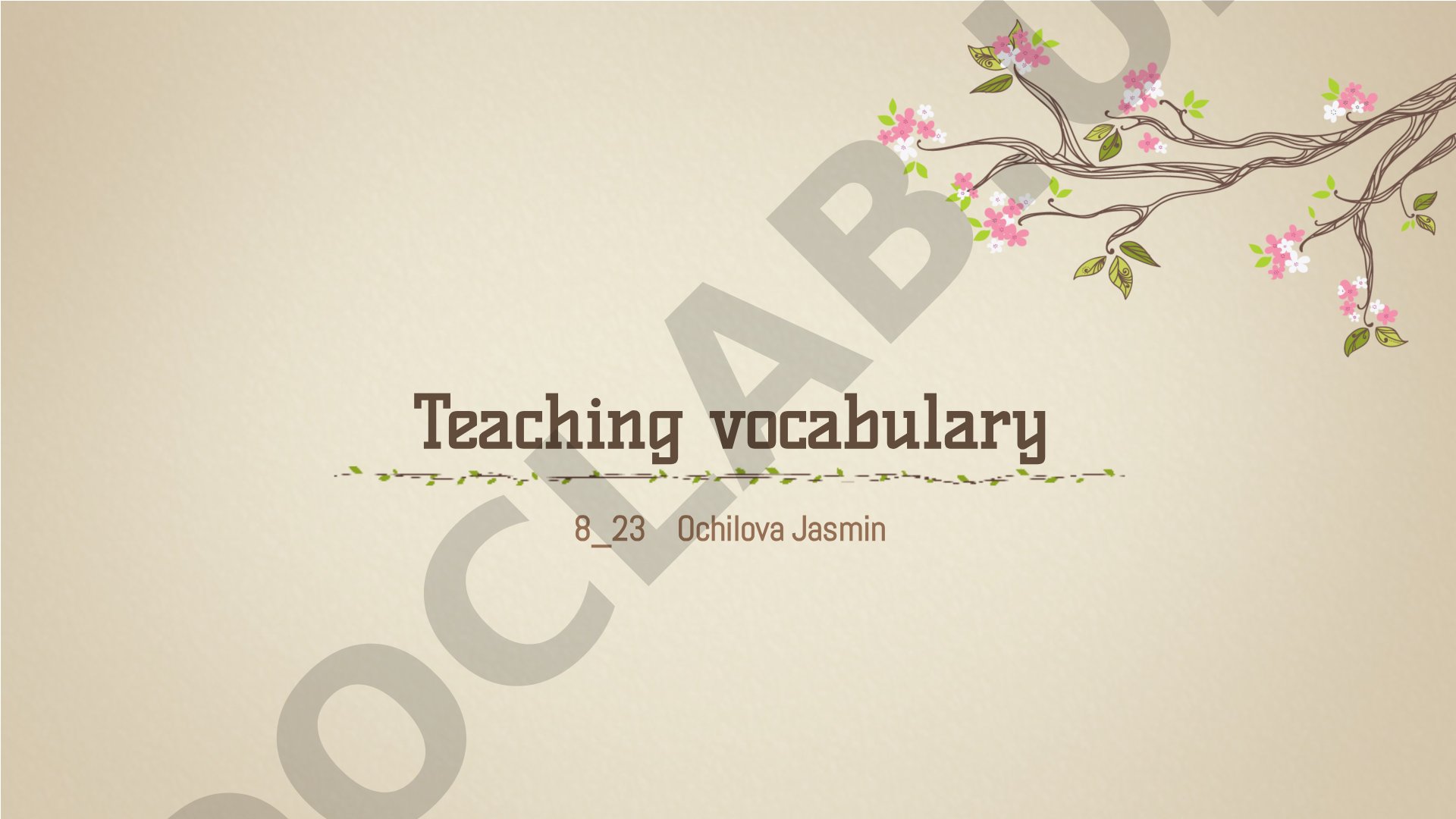 This presentation explains vocabulary, its importance, activities, types, and teaching