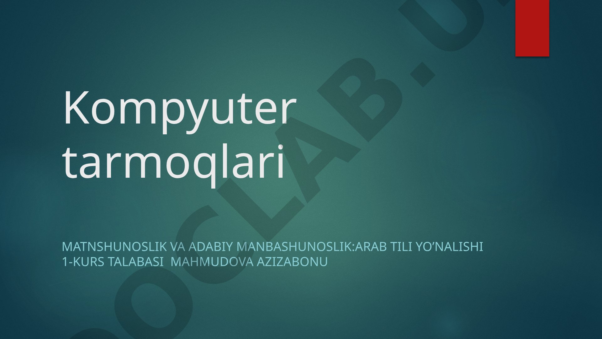 Kompyuter tarmoqlarining asosiy turlari