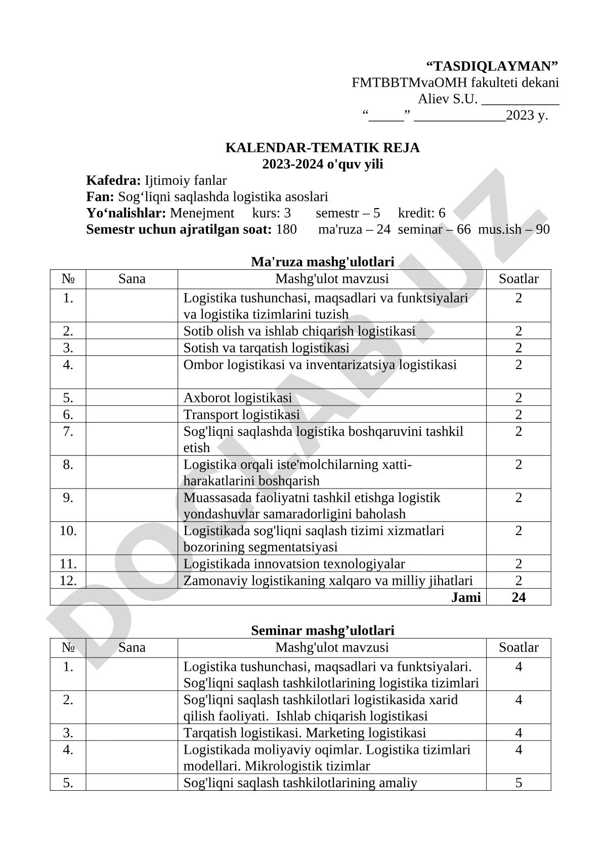 Sog‘liqni saqlashda logistika asoslari