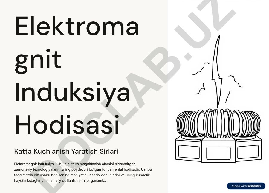 Elektromagnit induksiya hodisasi va uning amaliy qo'llanilishi
