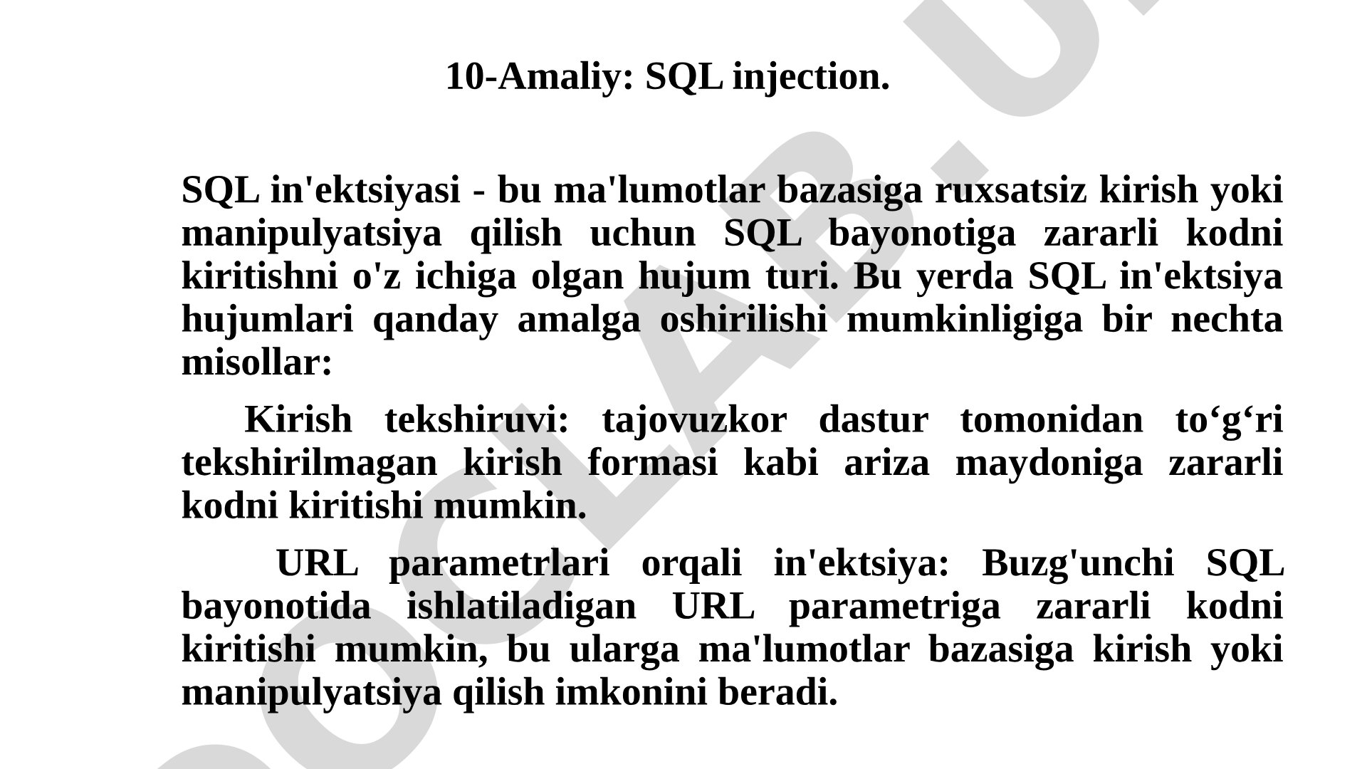 SQL in'ektsiyasi