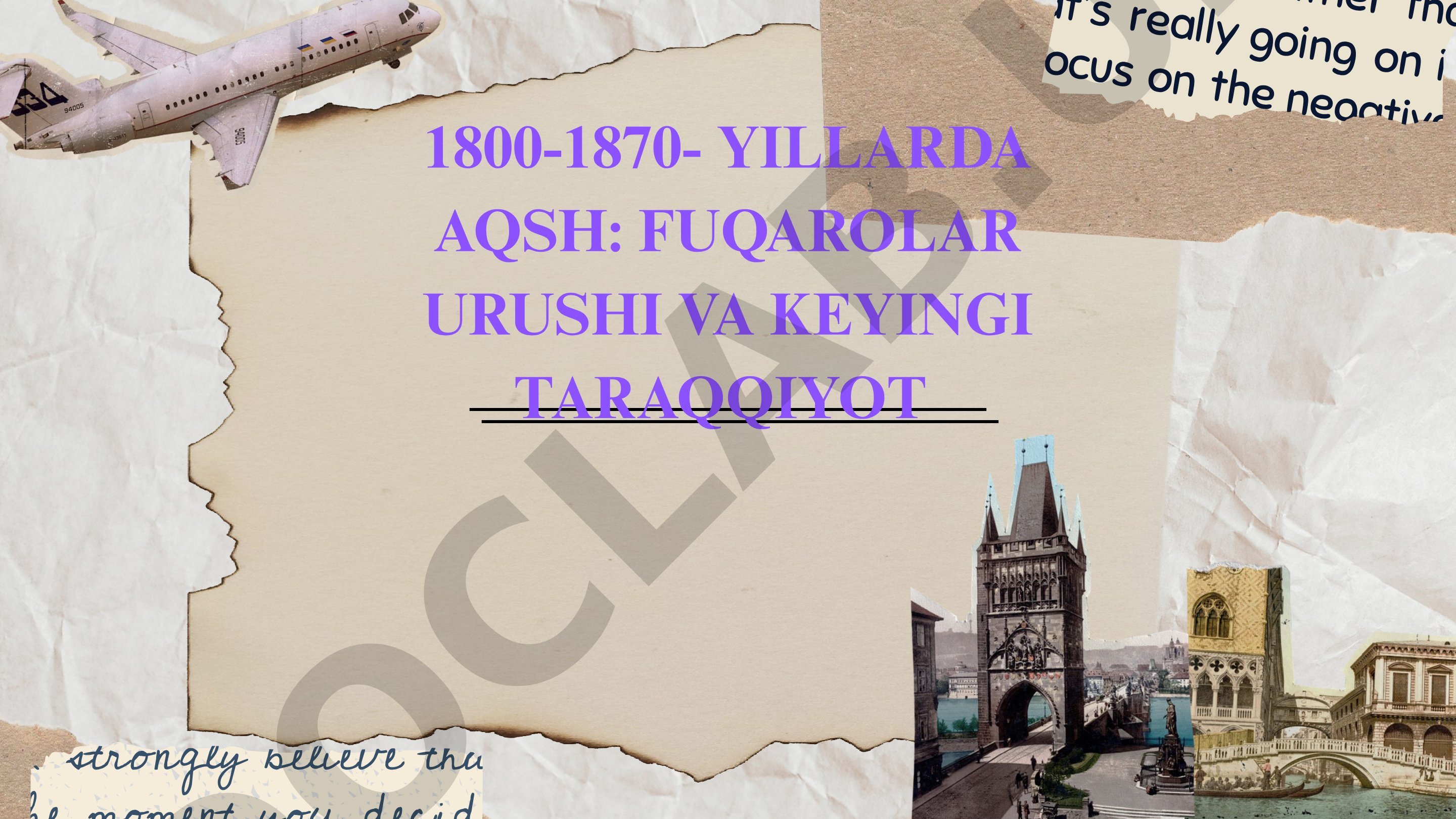 1800-1870-yillarda AQSH: Fuqarolar urushi va keyingi taraqqiyot