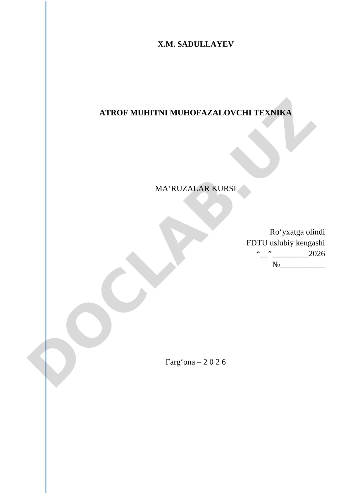 Atrof muhitni muhofazalovchi texnika