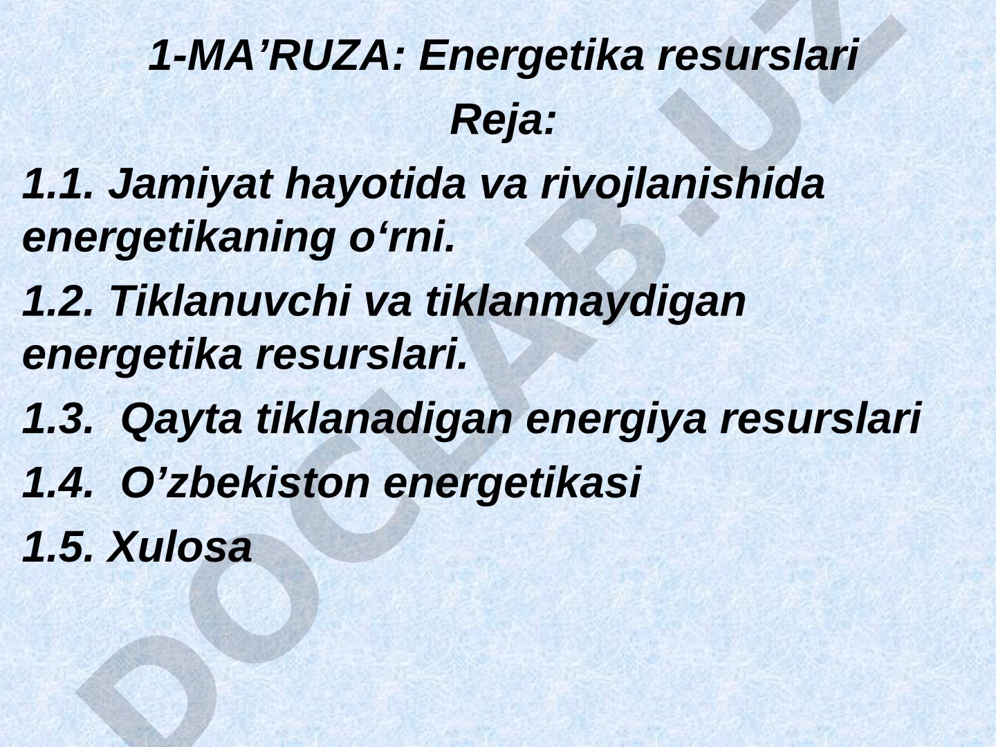 Energetika resurslari