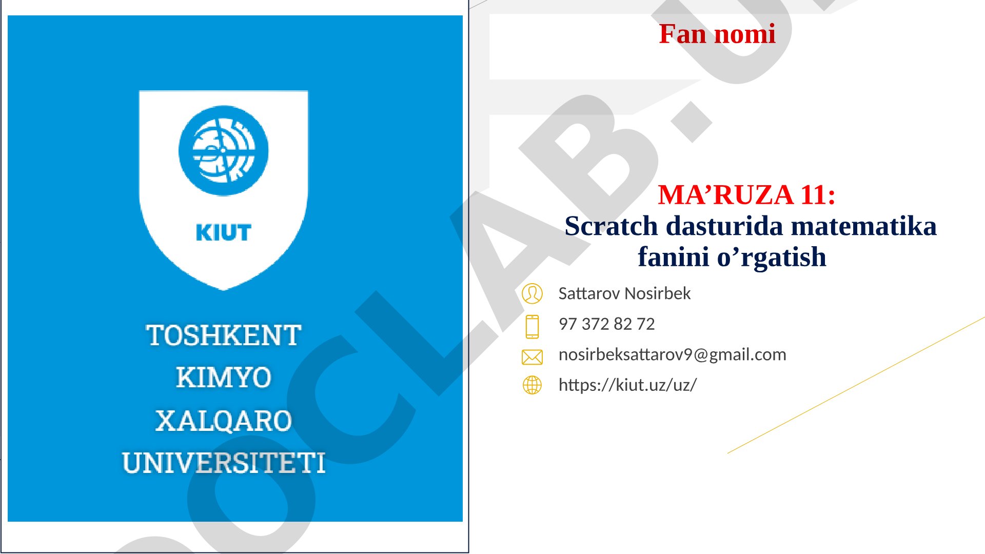 Scratch dasturida matematika fanini o’rgatish