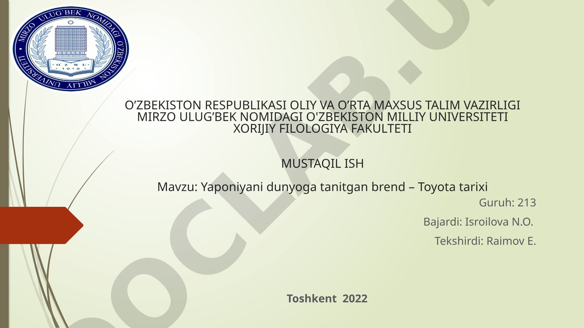 Yaponiyani dunyoga tanitgan brend – Toyota tarixi