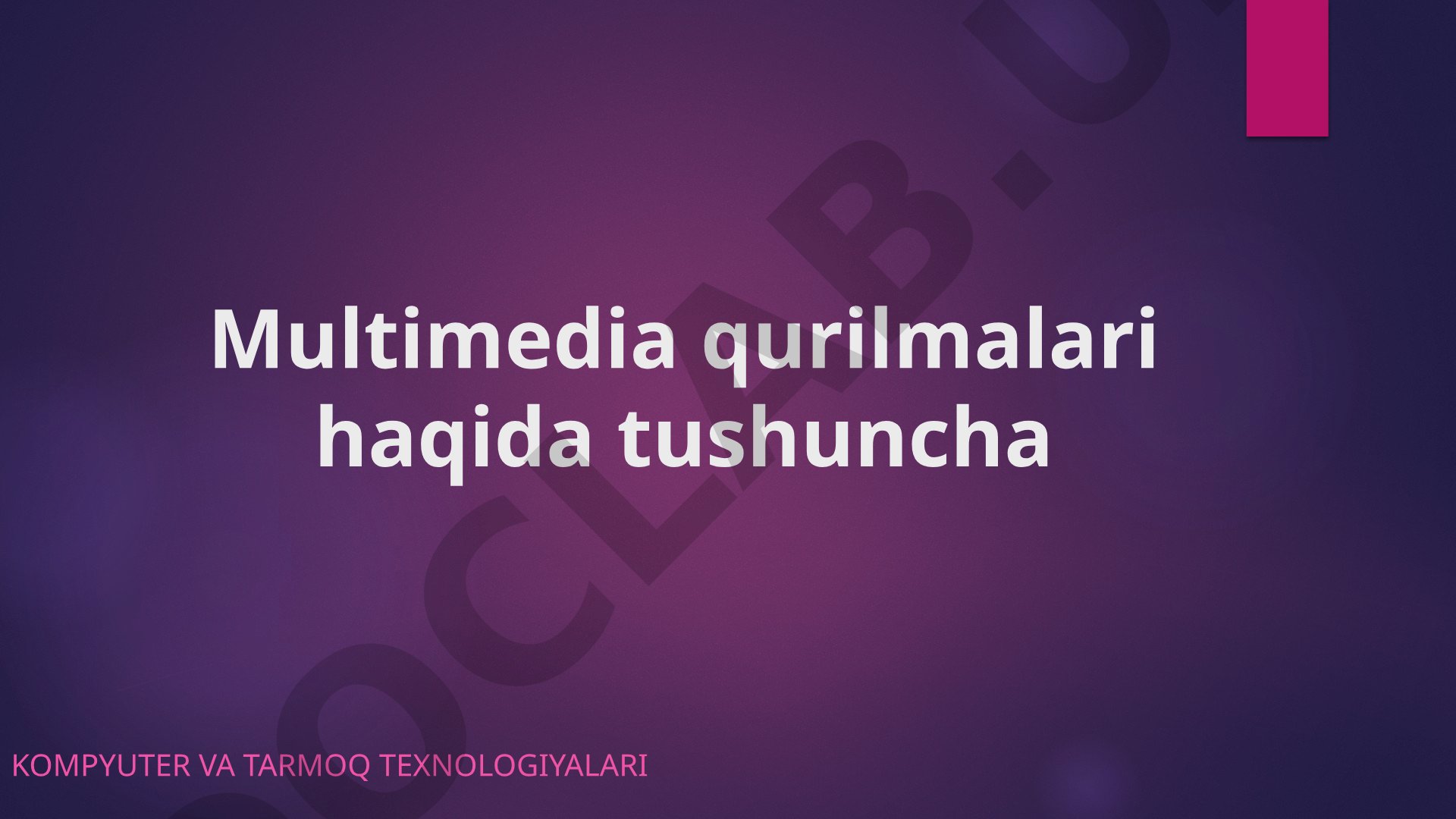Multimedia qurilmalari haqida tushuncha